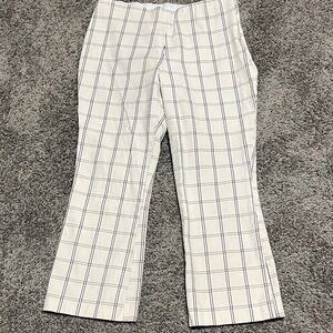 a new day  Ivory and Navy Plaid Pants